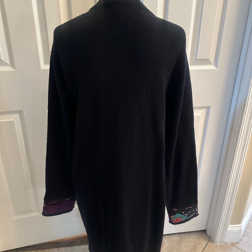Large Black And Multicolored Patchwork Cardigan L… - image 2